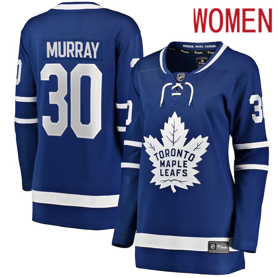 Women Toronto Maple Leafs #30 Matt Murray Fanatics Branded Blue Home Breakaway Player NHL Jersey